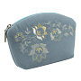 Косметичка бархатная с вышивкой "Весеннее настроение". Голубая, фотография 6. Интернет-магазин ЛАВКА ПОДАРКОВ