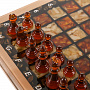 Шахматы с инкрустацией и фигурами из янтаря 34х34 см, фотография 12. Интернет-магазин ЛАВКА ПОДАРКОВ