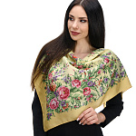 0074370 Атлас 89*89см ПЛАТОК ППС Проект Палитра ЦВЕТОЧНОЕ НАСТРОЕНИЕ (шелк 100%)10076-2