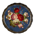 Поднос с авторской росписью "Цветы" 42х42 см