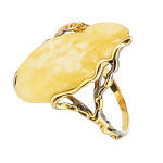 0068256/7,2г Серебро 925* КОЛЬЦО вст.Янтарь/позолота/родий