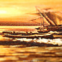 Картина янтарная "Парусник на закате" , фотография 4. Интернет-магазин ЛАВКА ПОДАРКОВ