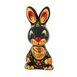 0063599 Хохлома Скульптура СИМВОЛ ГОДА 2023 "КРОЛИК заяц стоящий" 5*4*10см