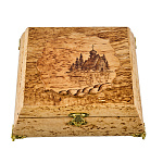 Шкатулка деревянная из карельской березы "Русский север"