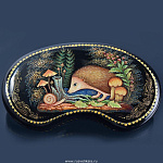   лаковая миниатюра ШКАТУЛКА"ЁЖИК" 12,5*6,5*3см Авт.Краснов 