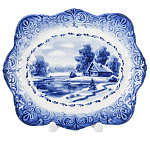  Гжель Тарелка сувенирная настенная ДОМ УРЕКИ 18*15 см