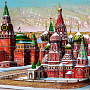 Картина с перламутром "Москва Кремль" 33 х 40 см, фотография 4. Интернет-магазин ЛАВКА ПОДАРКОВ