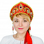 Кокошник вышитый "Пелагея" красный, фотография 1. Интернет-магазин ЛАВКА ПОДАРКОВ