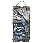 Картина на бересте "Енот" 34х70 см