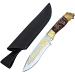 0076735 Златоуст Сувенирное оружие НОЖ голова Медведя  НС 30  шпон 2216