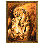 Картина янтарная "Лев и львица" 60х80 см, фотография 6. Интернет-магазин ЛАВКА ПОДАРКОВ