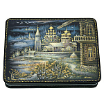 0074267 Художественная роспись ШКАТУЛКА " СЕВЕР" 15*11*3,5 см