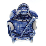 0024506 Гжель Скульптура "Черепаха Тортилла" Авт.Черновы Л.и В 