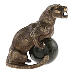 0074848 Бронза Скульптура "Пантера" на шаре