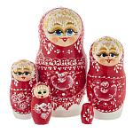 Матрешка "Зимние узоры" 5 мест