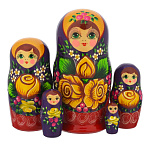 Матрешка "Розочка" 5 мест