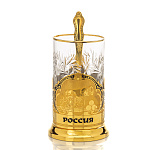 0055146 Златоуст Подстаканник с ложкой РОССИЯ SUV-9477