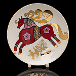 Тарелка декоративная "Красный конь". Форма Эллипс. ИФЗ