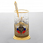 Подстаканник "ФСБ" со стаканом и ложкой Златоуст, фотография 1. Интернет-магазин ЛАВКА ПОДАРКОВ