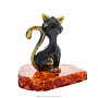 Статуэтка с янтарем "Мартовская кошка" (коньячный), фотография 1. Интернет-магазин ЛАВКА ПОДАРКОВ