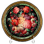 Поднос с авторской росписью "Цветы" 34х34 см, фотография 1. Интернет-магазин ЛАВКА ПОДАРКОВ