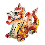 76892 Гжель Скульптура "ДРАКОН ОГОНЬ" в цвете 13,5*6*10