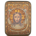 22042/RTI-612.m 21*29см Икона подарочная "Спас Нерукотворный" мор.дуб  в ПУ 