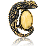 0045404/953.4 Брошь Хамелеон (белый)