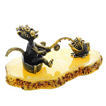 0045773/1800 Сувенир Кот Рыбак с пираньей Сувенир (белый)