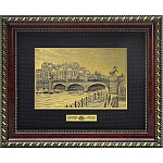 /16*21см Офорт черно-белый "СПБ. Вид на Аничков мост" СЕРЕБРЕНИЕ