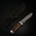 0049657 Златоуст Нож разделочный Щука (кожа) алюм дамаск