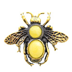0045301/525.4 Брошь Пчелка (белый)