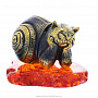 Статуэтка с янтарем "Кот в панцире" (коньячный), фотография 3. Интернет-магазин ЛАВКА ПОДАРКОВ
