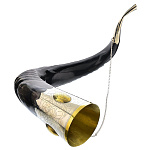 02026/АА/100*15 Рог для вина с чеканкой Большой  Мельхиор, Рог Тура 100см*15см