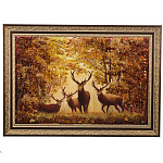 Картина янтарная "Олени" 60х40 см