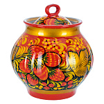 Сахарница "Клубника". Хохлома