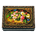 202938 ШКАТУЛКА ПРИНТ "ЦВЕТОЧНЫЕ МОТИВЫ",цветы+земляника,10*8*3,5 см