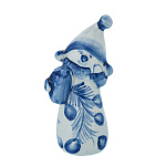 202619 Гжель Скульптура СНЕГОВИК ЯНВАРИК , 10 см