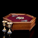 0042775 Набор КУБКОВ "Императорский(Георгий Победоносец)" большой с панно  на 6 персон в ПУ