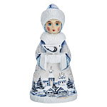 0015642 Скульптура из дерева "Снегурочка " храм белая 19 см