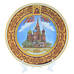 Сувенирная тарелка "Собор Василия Блаженного" с ангелами