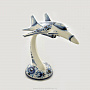 Скульптура "Самолет МИГ" Гжель, фотография 2. Интернет-магазин ЛАВКА ПОДАРКОВ