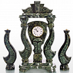Часы "Корона" с подсвечниками из камня