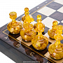 Шахматный ларец с янтарными фигурами 37х37 см, фотография 3. Интернет-магазин ЛАВКА ПОДАРКОВ