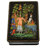 0061018 Лаковая миниатюра Шкатулка "Бережок" 13*9см (АР Жуковская) (п1721)