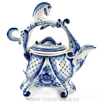 26228 Гжель Чайник "Конь/Лошадь"  Авт. Исаев С.В.