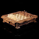 0064627/ma403  ШАХМАТЫ резные  ЛАРЕЦ С ЯЩИКАМИ 40 с фигурами