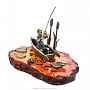 Статуэтка с янтарем "Рыбак в лодке", фотография 2. Интернет-магазин ЛАВКА ПОДАРКОВ