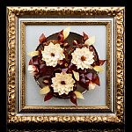 0055459-НП КАРТИНА ЯНТАРНАЯ "Цветы" 54*54см Багет (Итал) дерево
