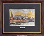 /25*32см Офорт цветной "Вид на набережную Кремля" 